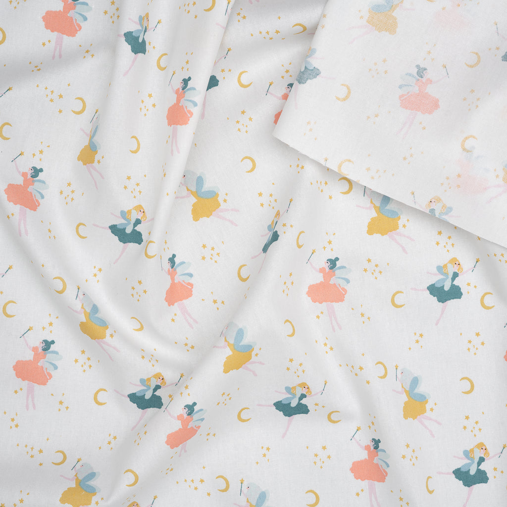 Bio Baumwolle Popeline Feennacht Weiß