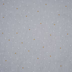 Bio Baumwolle Popeline Goldene Sterne Mit Punkten Grau
