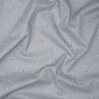 Bio Baumwolle Popeline Goldene Sterne Mit Punkten Grau