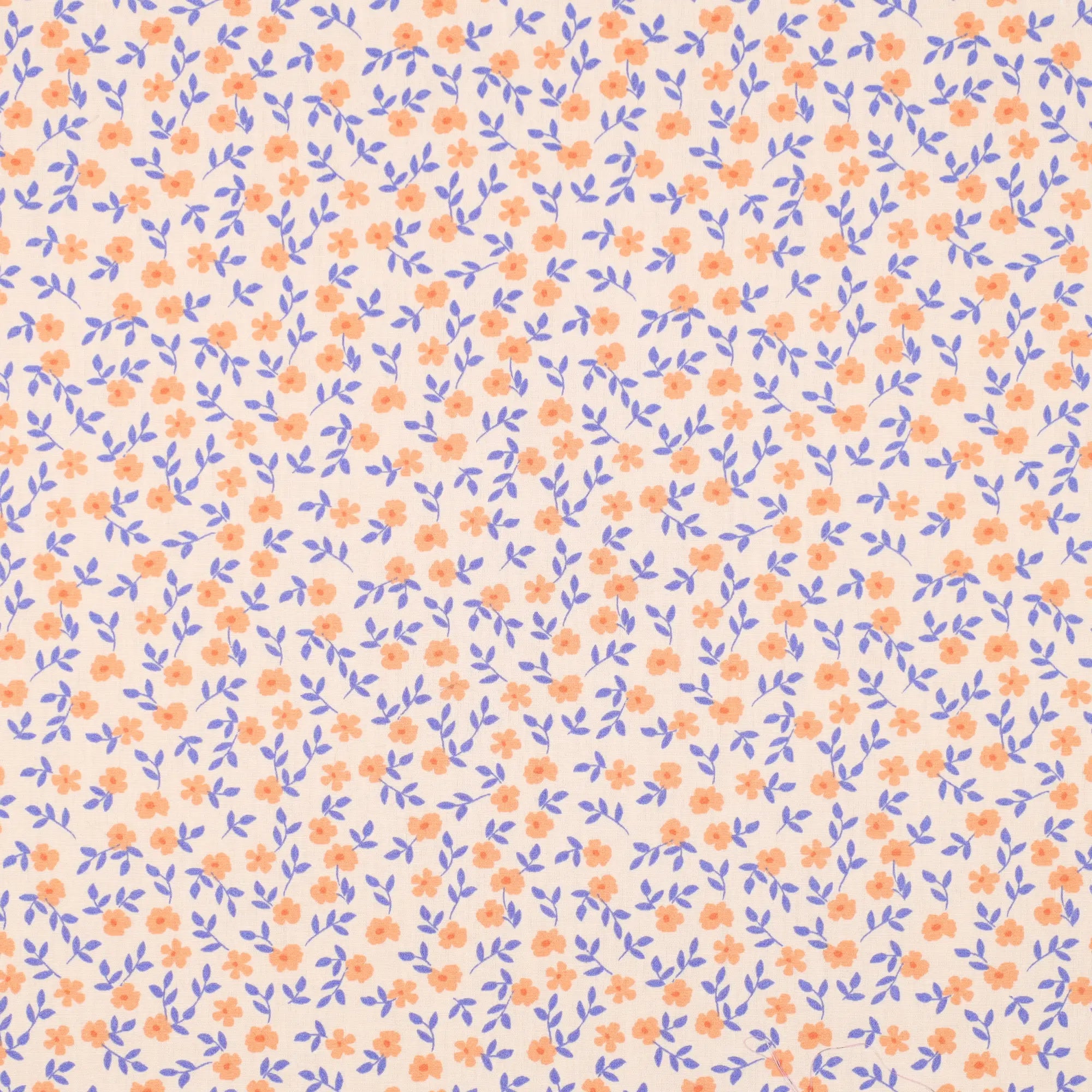 Bio Baumwolle Popeline kleine Blümchen lila apricot