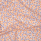 Bio Baumwolle Popeline Kleine Blümchen Lila Apricot | Stoffwerk