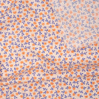 Bio Baumwolle Popeline Kleine Blümchen Lila Apricot | Stoffwerk