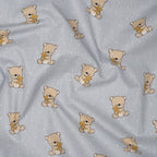 Bio Baumwolle Popeline Kuschelbär Grau | Stoffwerk