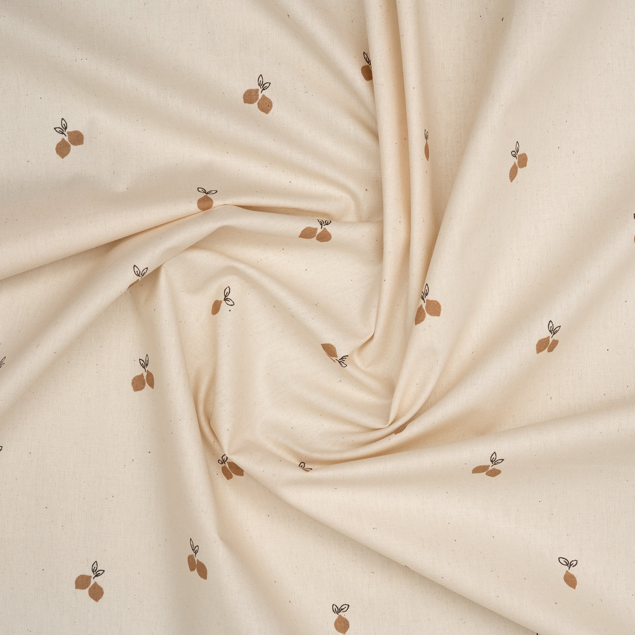 Bio Baumwolle Popeline Naturbelassen Kleine Zitronen