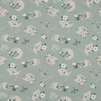 Bio Baumwolle Popeline niedliche Katzen mint