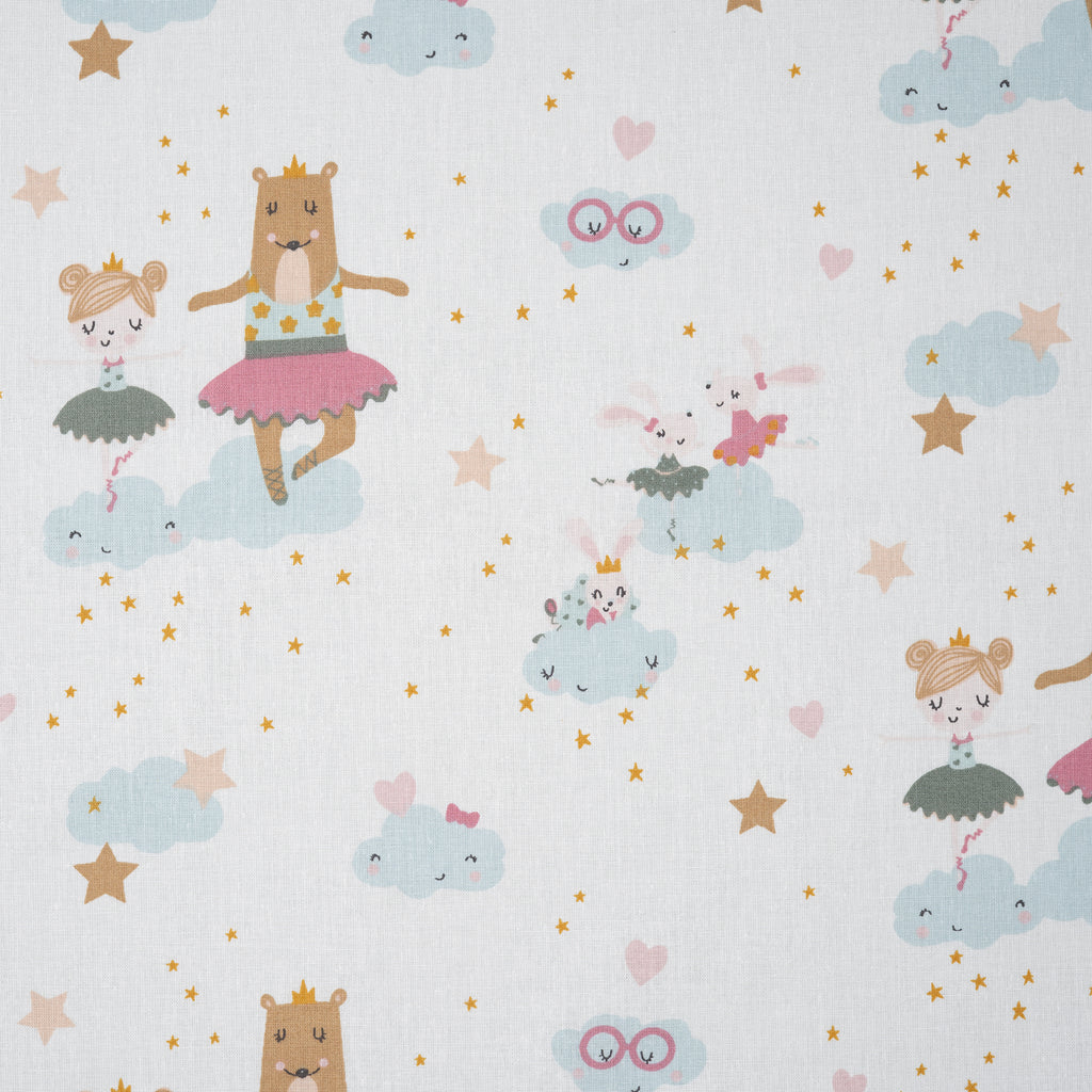 Bio Baumwolle Popeline Verträumte Primaballerina Weiß