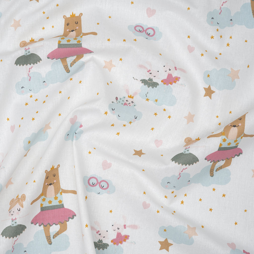 Bio Baumwolle Popeline Verträumte Primaballerina Weiß