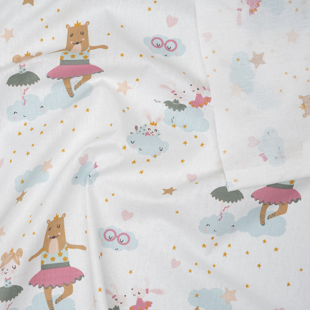 Bio Baumwolle Popeline Verträumte Primaballerina Weiß