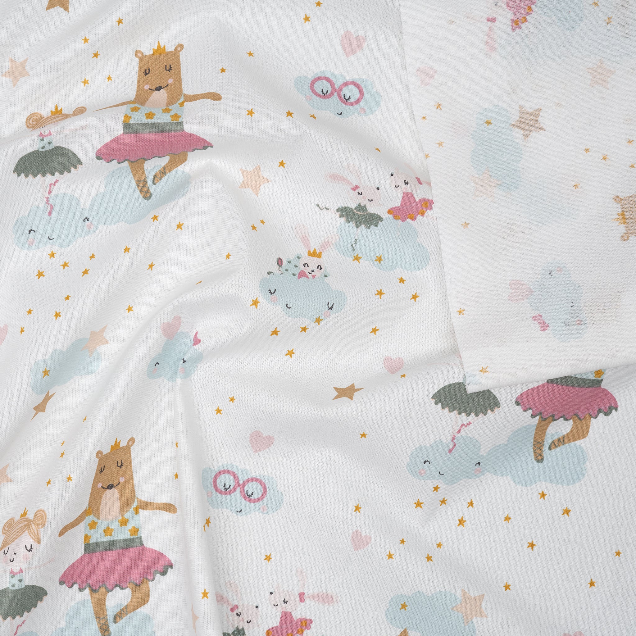 Bio Baumwolle Popeline Verträumte Primaballerina Weiß