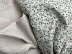 Bio Baumwolle Vintage Blümchen rauchblau