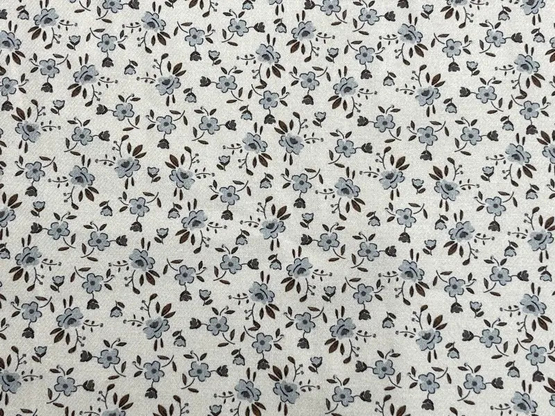 Bio Baumwolle Vintage Blümchen rauchblau