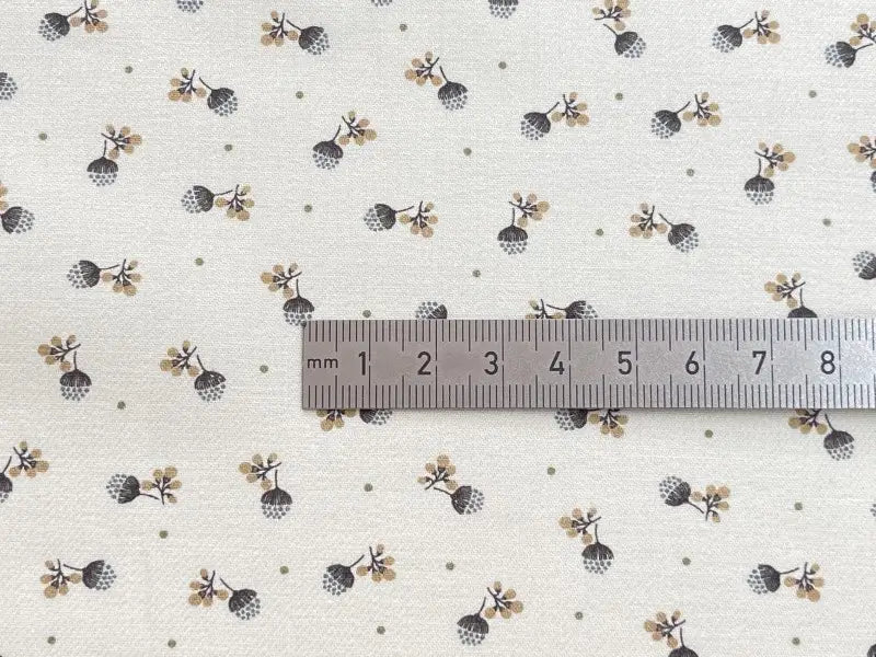 Bio Baumwolle Vintage Doldenblümchen grau
