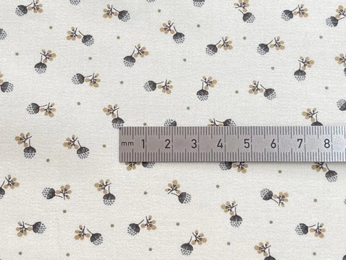 Bio Baumwolle Vintage Doldenblümchen Grau | Stoffwerk