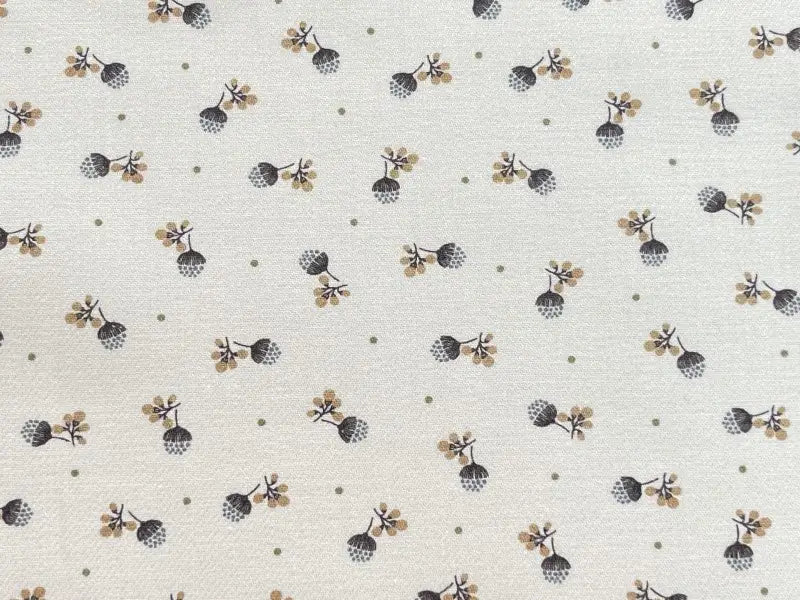 Bio Baumwolle Vintage Doldenblümchen grau