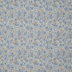 Bio Baumwolle Voile Blumen Blau Grün Gelb