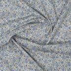 Bio Baumwolle Voile Blumen Blau Grün Gelb