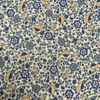 Bio Baumwolle Voile Blumen blau grün gelb