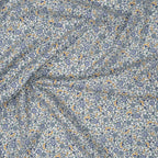 Bio Baumwolle Voile Blumen Blau Grün Gelb
