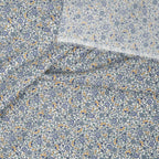 Bio Baumwolle Voile Blumen Blau Grün Gelb