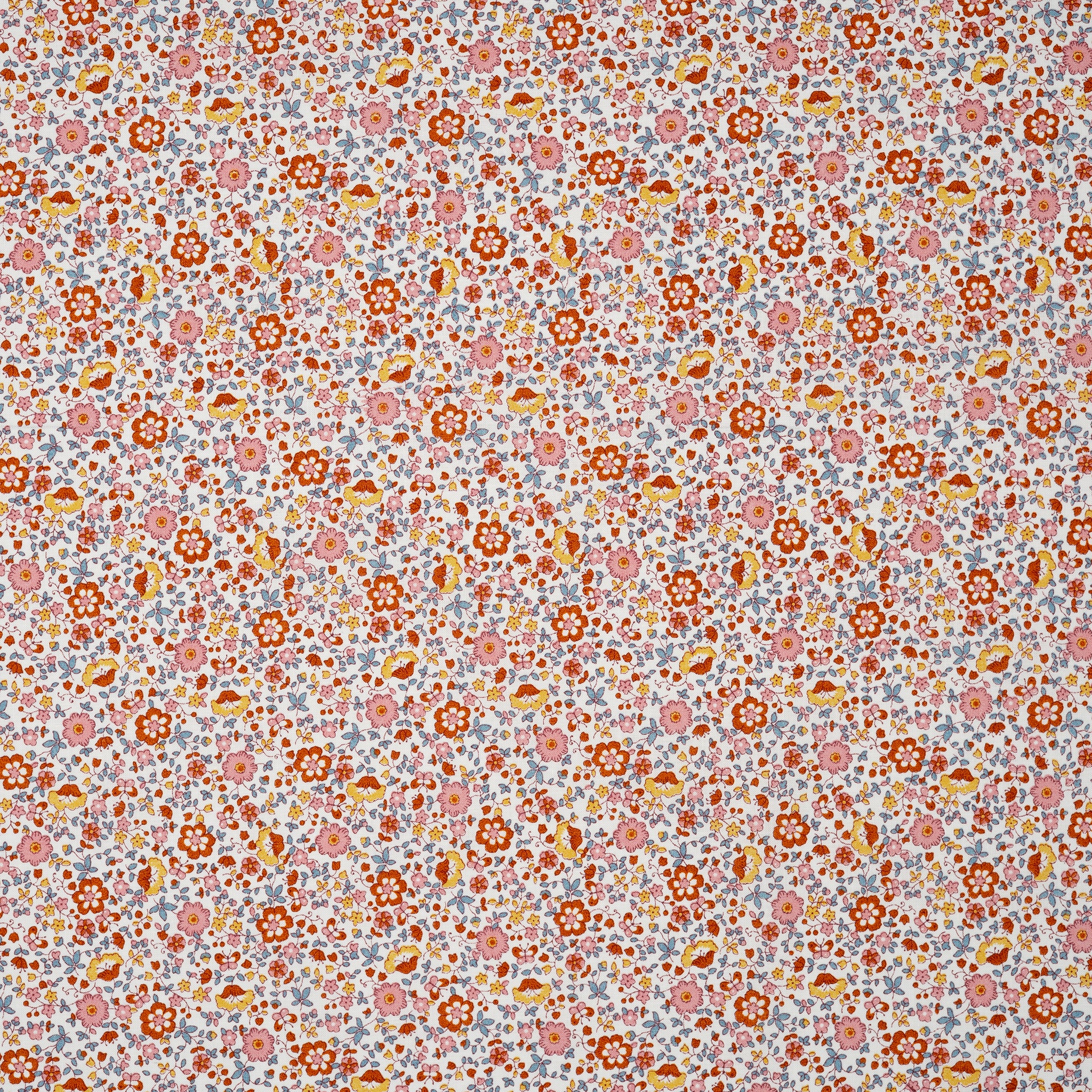 Bio Baumwolle Voile Blumen Orange