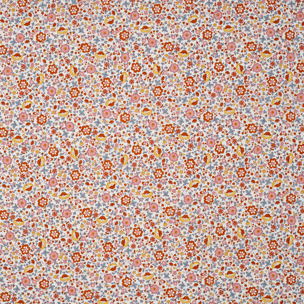 Bio Baumwolle Voile Blumen Orange