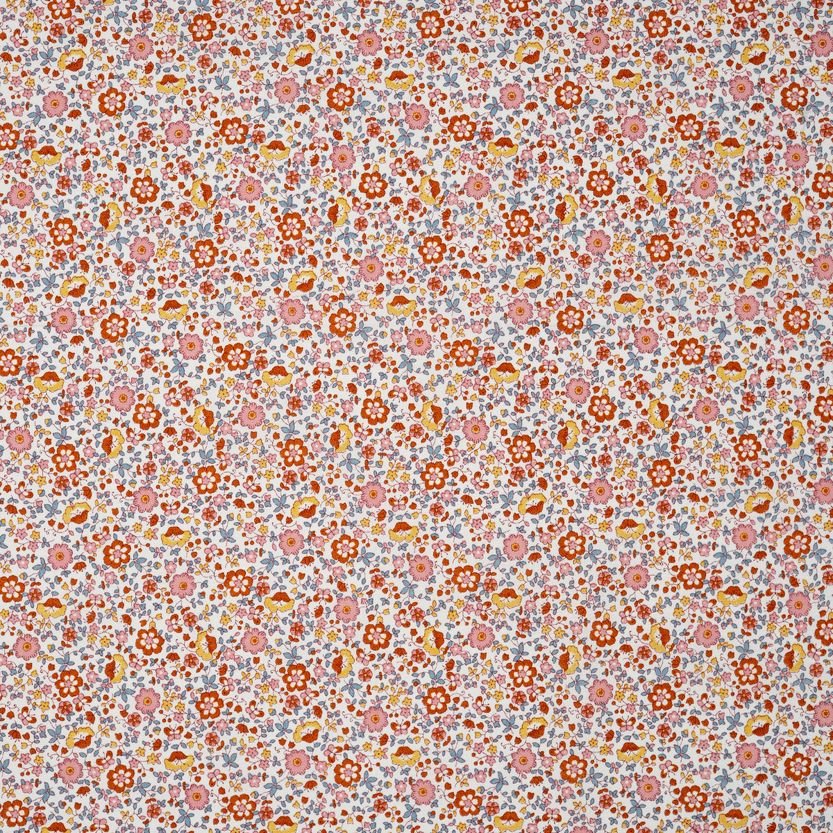 Bio Baumwolle Voile Blumen Orange