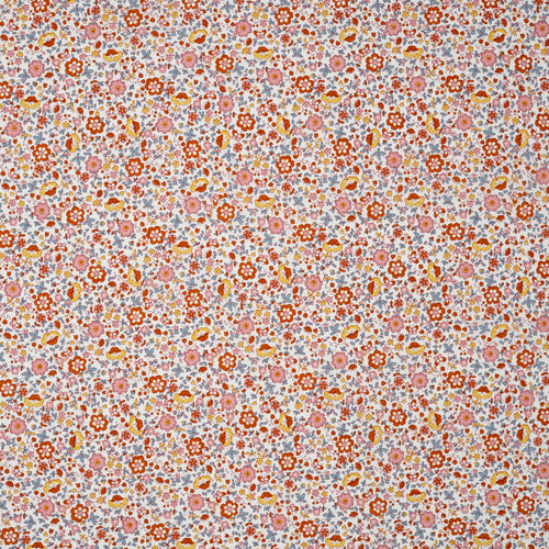 Bio Baumwolle Voile Blumen Orange