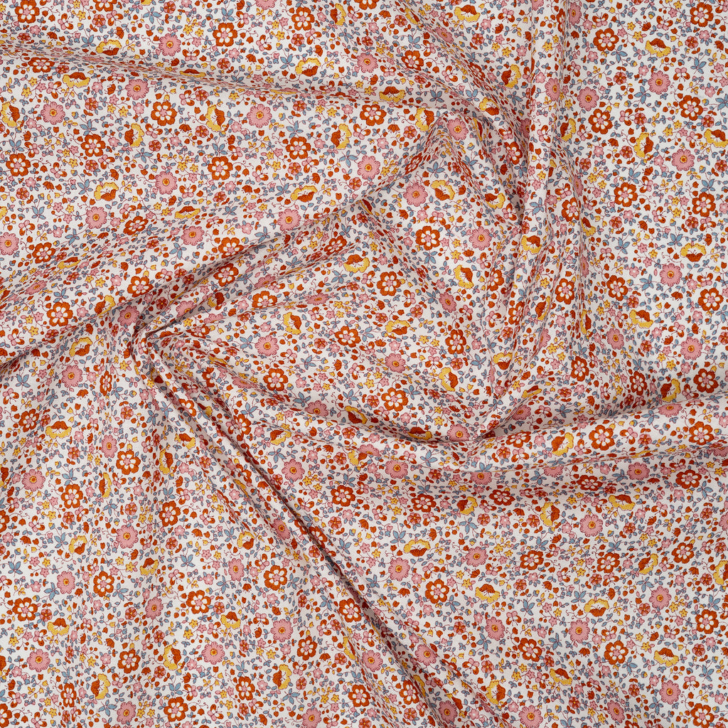Bio Baumwolle Voile Blumen Orange