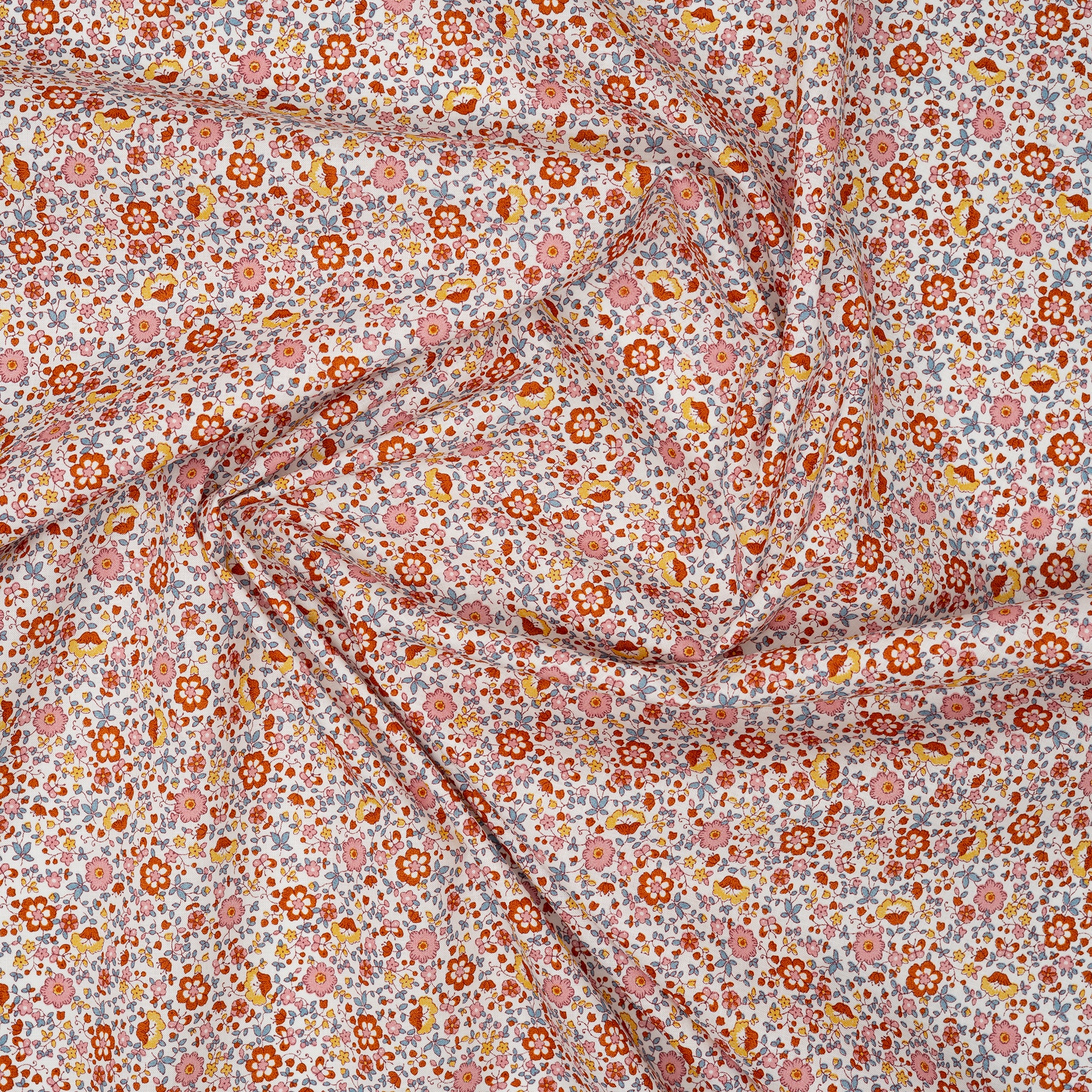 Bio Baumwolle Voile Blumen Orange