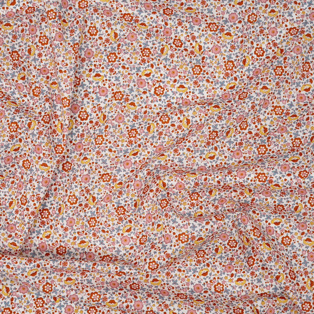 Bio Baumwolle Voile Blumen Orange
