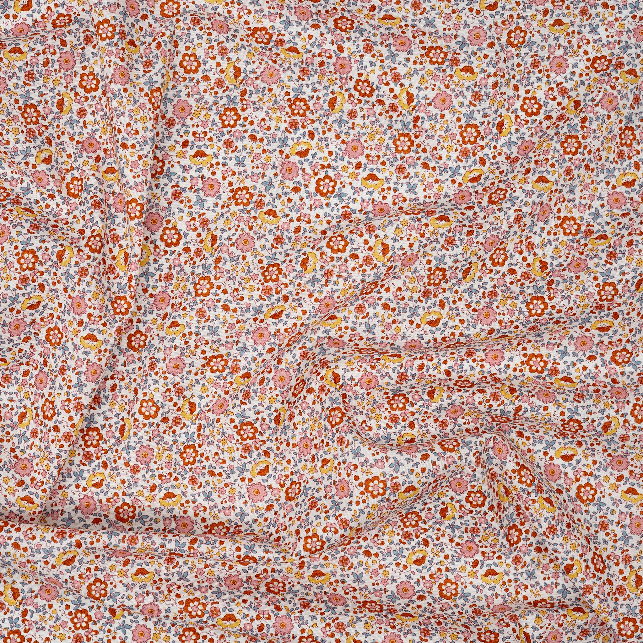 Bio Baumwolle Voile Blumen Orange