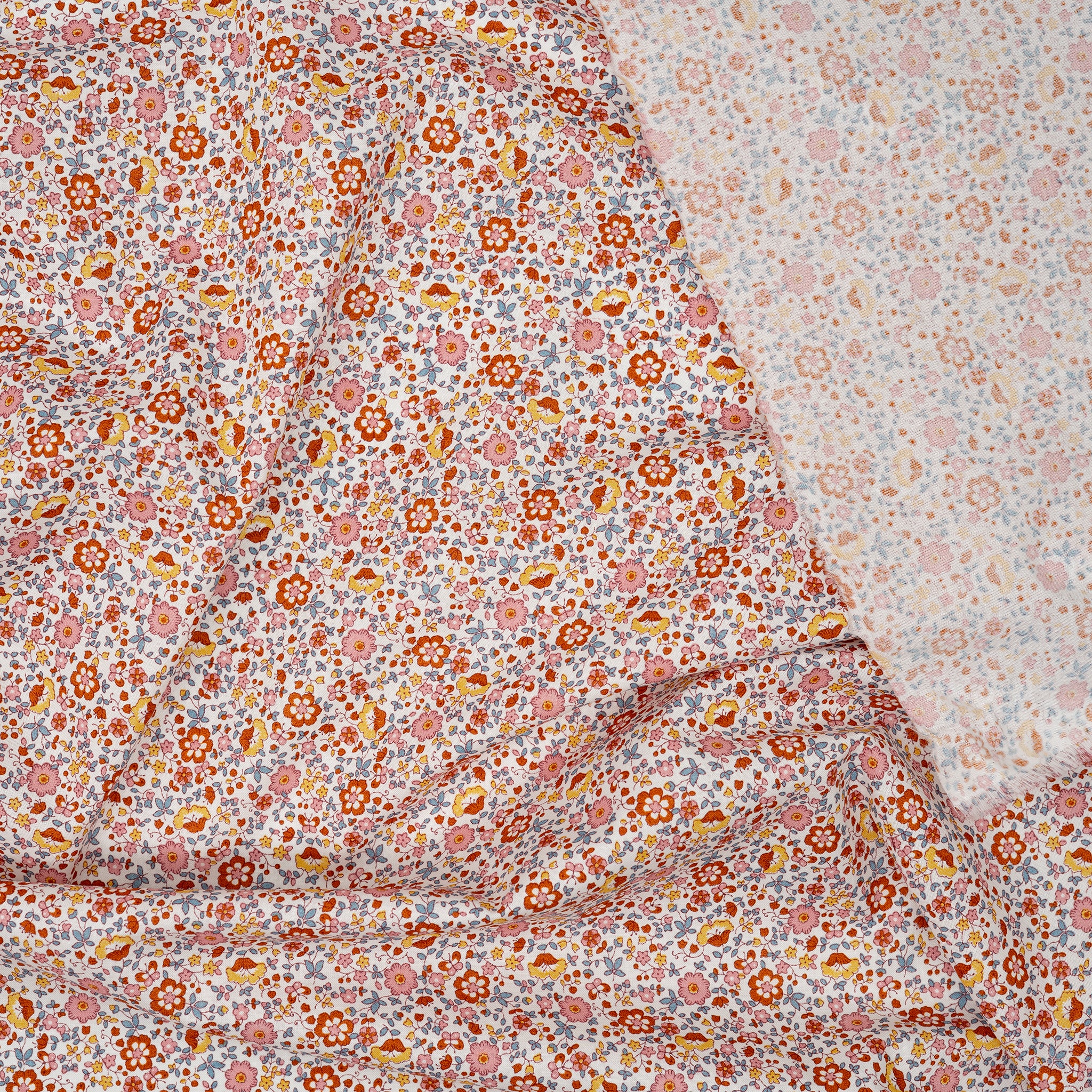 Bio Baumwolle Voile Blumen Orange