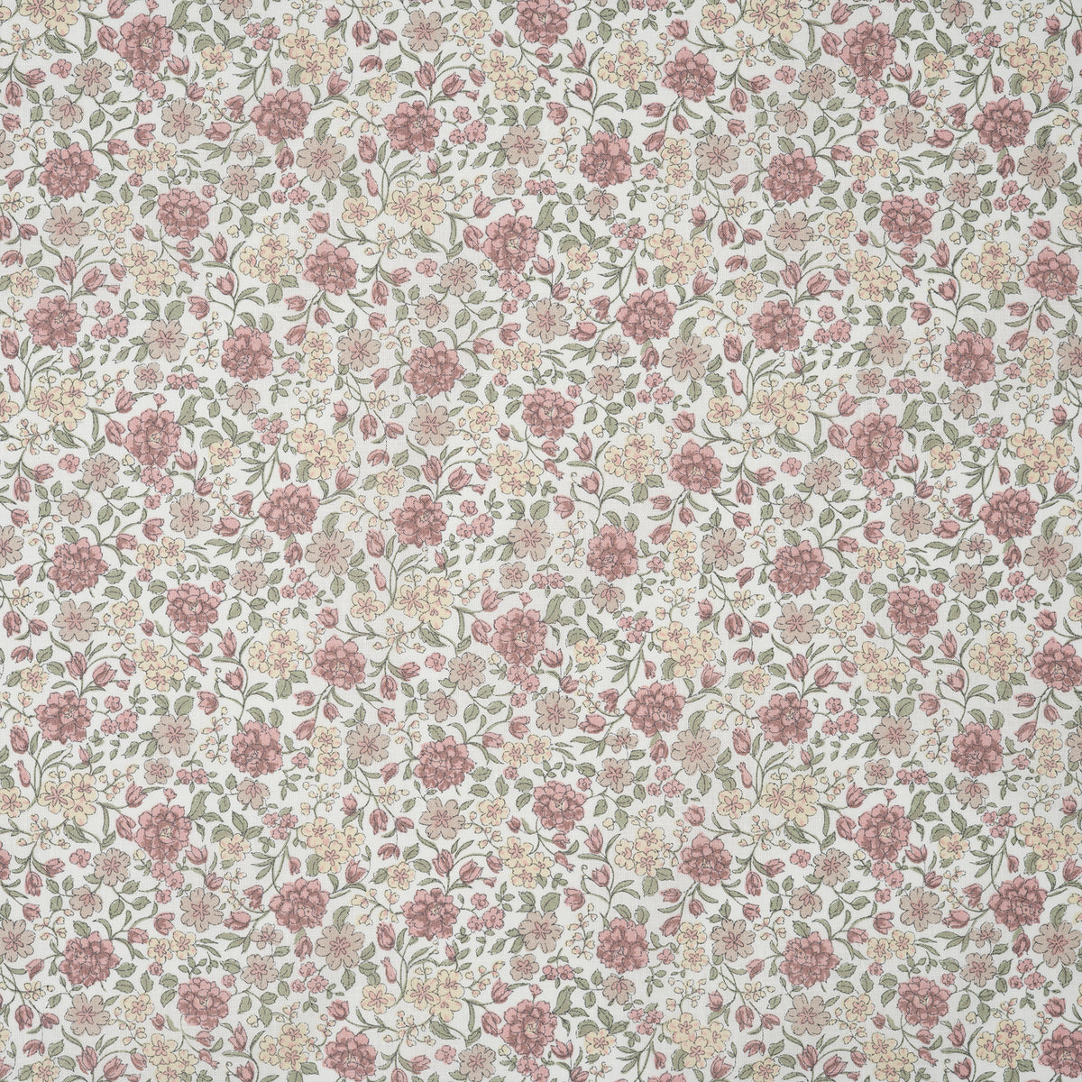 Bio Baumwolle Voile Blumen Rosa Grün Gelb