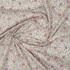 Bio Baumwolle Voile Blumen Rosa Grün Gelb