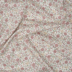 Bio Baumwolle Voile Blumen Rosa Grün Gelb