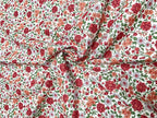 Bio Baumwolle Voile Blumen rot grün orange