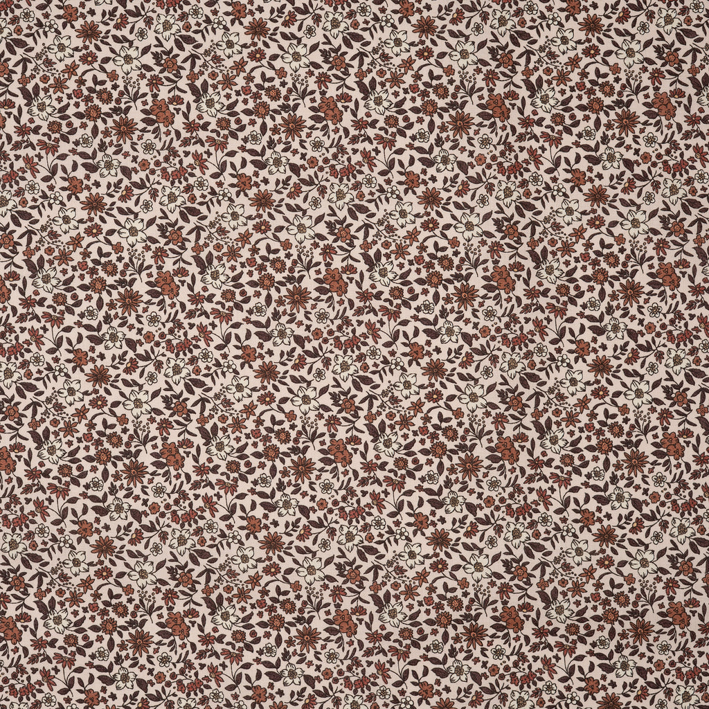 Bio Baumwolle Voile Blumen Vintage Scandi Fleur Rosa