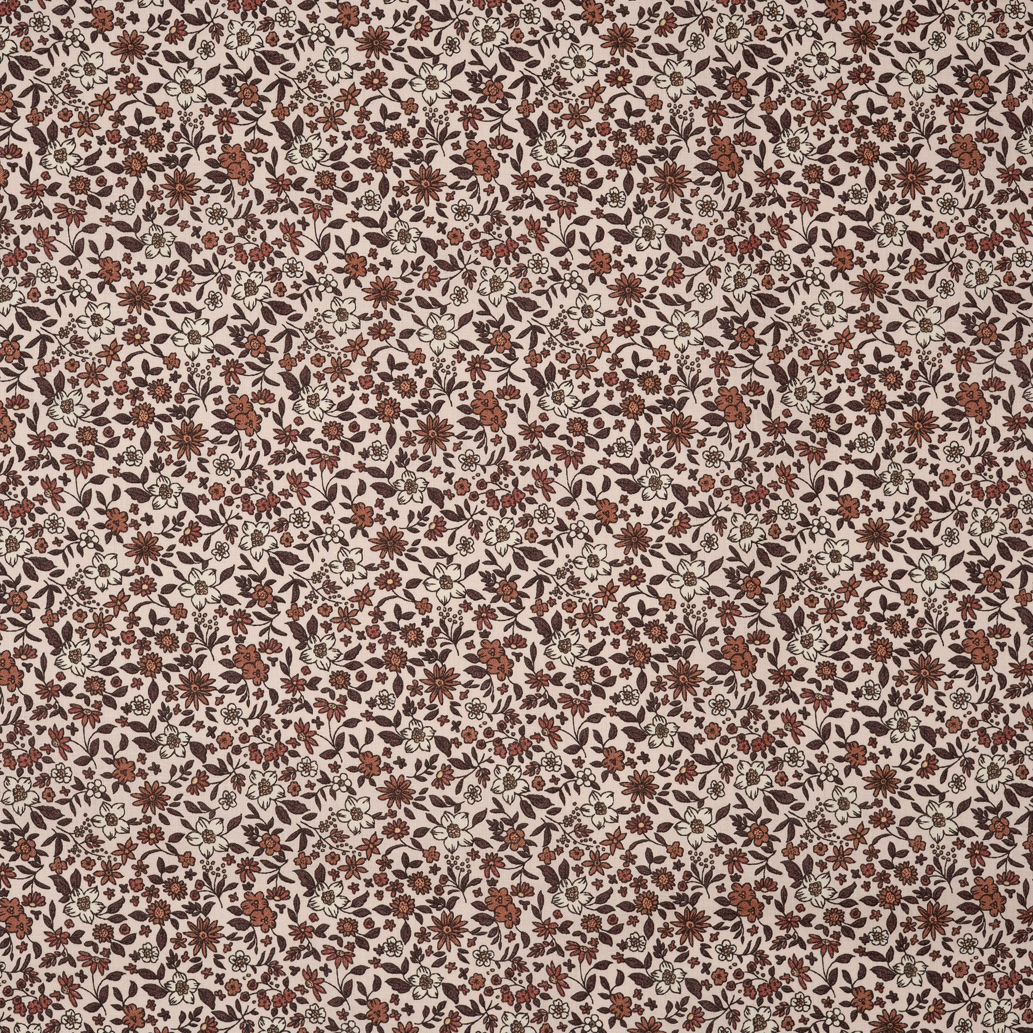 Bio Baumwolle Voile Blumen Vintage Scandi Fleur Rosa
