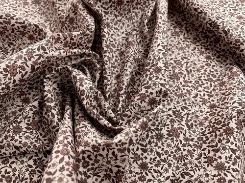 Bio Baumwolle Voile Blumen Vintage Scandi Fleur Rosa | Stoffwerk