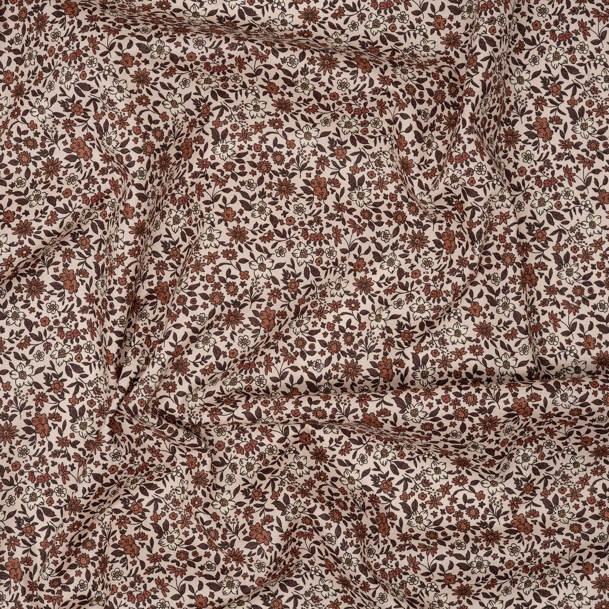 Bio Baumwolle Voile Blumen Vintage Scandi Fleur Rosa