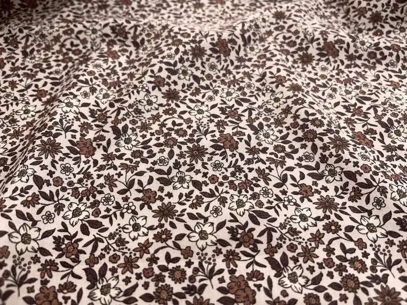 Bio Baumwolle Voile Blumen Vintage Scandi Fleur rosa