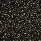 Bio Baumwolle Voile Blumen Vintage Scandi Fleur Schwarz
