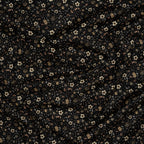 Bio Baumwolle Voile Blumen Vintage Scandi Fleur Schwarz | Stoffwerk