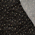 Bio Baumwolle Voile Blumen Vintage Scandi Fleur Schwarz | Stoffwerk