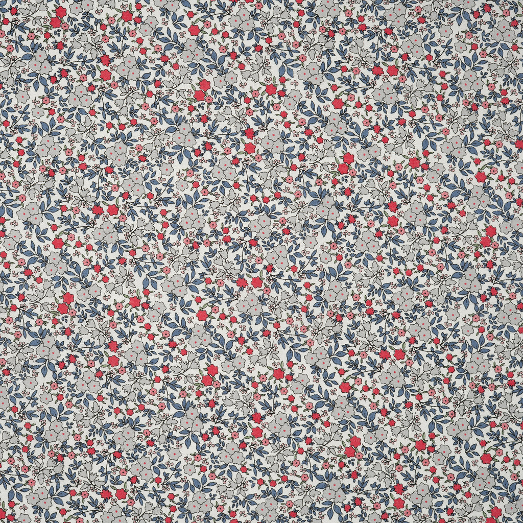 Bio Baumwolle Voile Glockenblumen Grau Blau