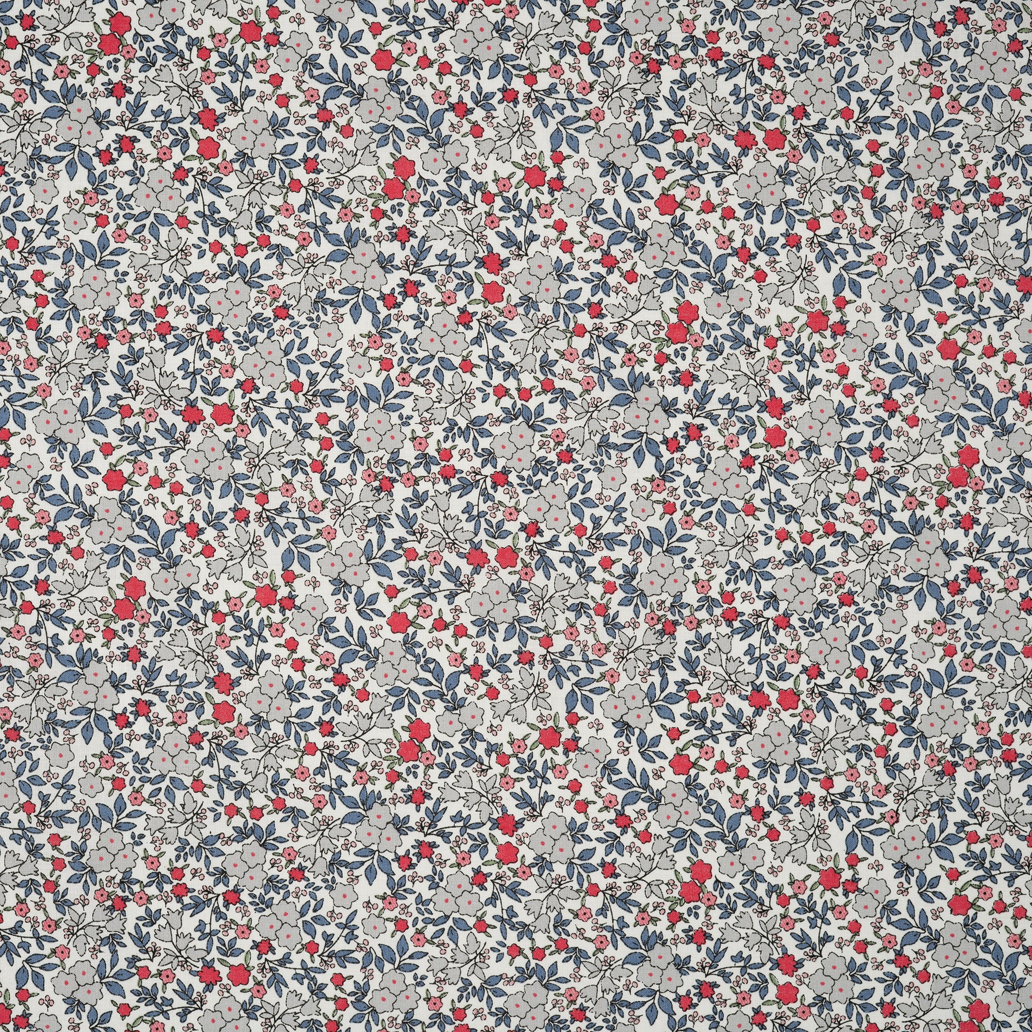 Bio Baumwolle Voile Glockenblumen Grau Blau