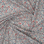 Bio Baumwolle Voile Glockenblumen Grau Blau