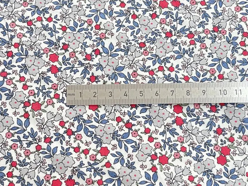 Bio Baumwolle Voile Glockenblumen Grau Blau | Stoffwerk