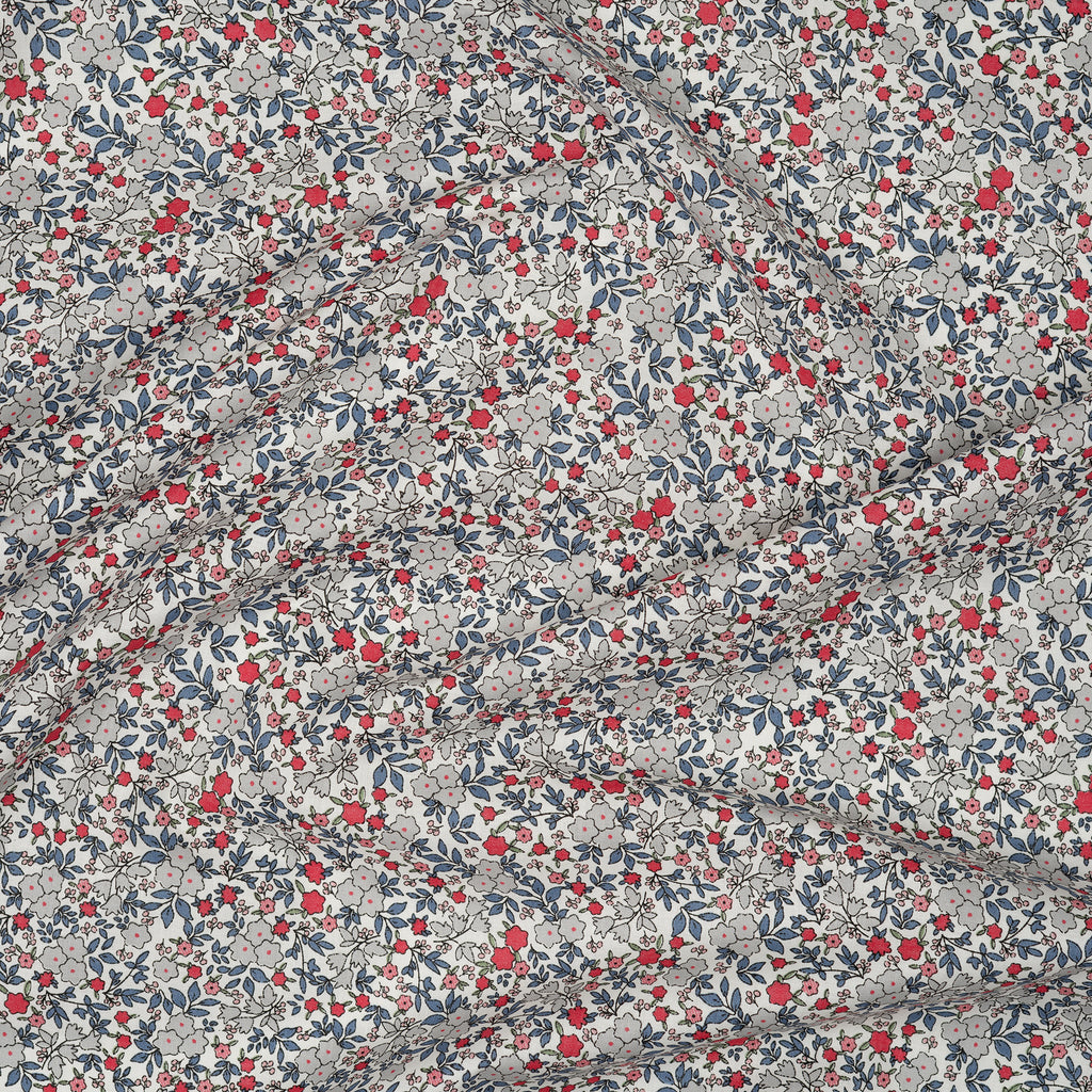 Bio Baumwolle Voile Glockenblumen Grau Blau