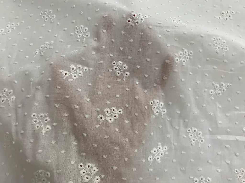 Bio Baumwolle Voile kleine Blumen Spitze